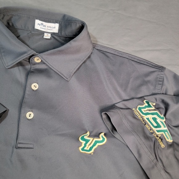 Peter Millar Other - Peter Millar Polo Shirt Mens Medium Gray USF Bulls Football Golf Summer Comfort